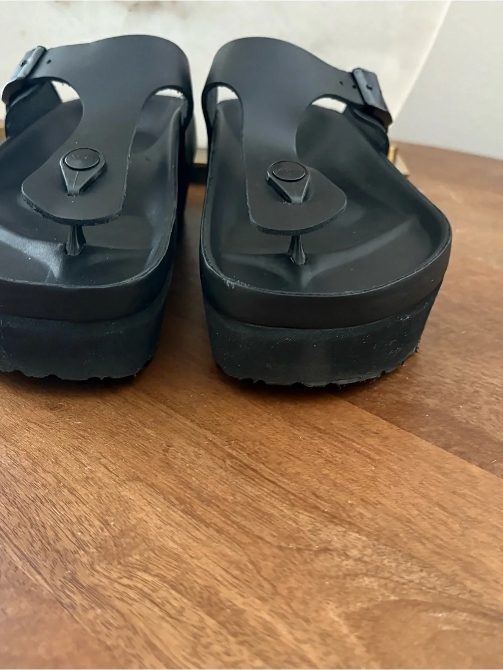 Birkenstock Black Gizeh Pappillio Platform Sandal W 7 NWOT